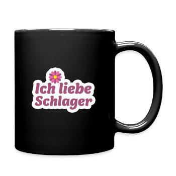 Schlager-Sticker: Musik & Blume Design - Tasse einfarbig - Schwarz - Rechts