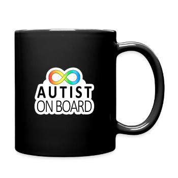 Autist on Board: Neurodiversity Stickers - Full Colour Mug - black - Right