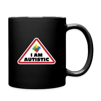 I am Autistic: Puzzle-Symbol Design - Tasse einfarbig - Schwarz - Rechts