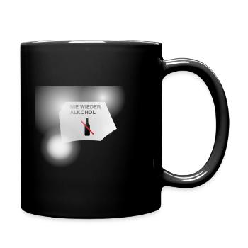 Nie Wieder Alkohol Flaschen-Symbol - Tasse einfarbig - Schwarz - Rechts