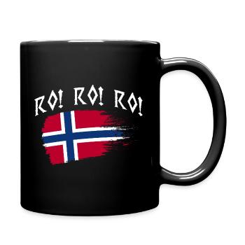 Norway Norge Fjords Scandinavian Ro Viking ship - Full Colour Mug - black - Right
