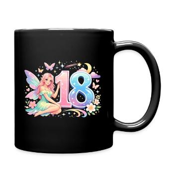 18th Birthday Elf – Retro Pastel Promotional Print - Full Colour Mug - black - Right