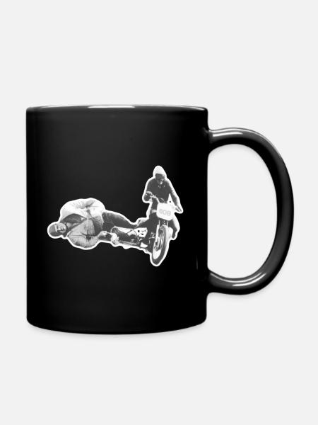 Vintage Sidecar Dare on Retro Bike - Full Colour Mug - black