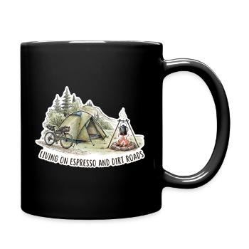 Living on Espresso & Dirt Roads - Full Colour Mug - black - Right