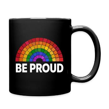 Be Proud | Rainbow Mosaic | Pride | LGBT - Full Colour Mug - black - Right