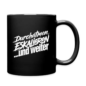 Kurz Durchatmen - Tasse einfarbig - Schwarz - Rechts