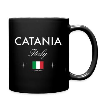 Souvenir de voyage des coordonnées de Catane Sicile - Mug uni - noir - Droite