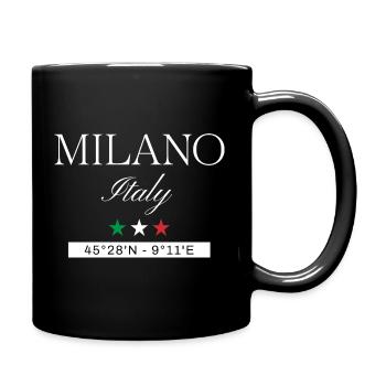 Mailand Italien Souvenir – Reise minimalistisch - Tasse einfarbig - Schwarz - Rechts