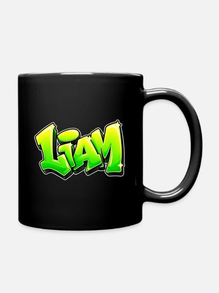 LIAM Graffiti-Name: Das Geschenk, das den Kopf umhaut! - Tasse einfarbig - Schwarz
