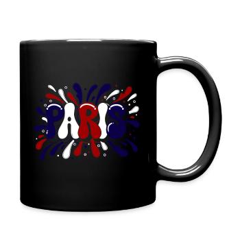 Paris Graffiti & Splash Blue White Red - Tasse einfarbig - Schwarz - Rechts