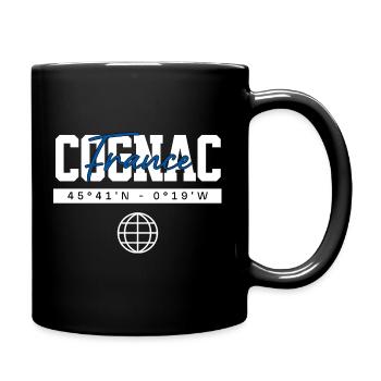 Cognac Frankreich Koordinaten Reise Souvenir - Tasse einfarbig - Schwarz - Rechts
