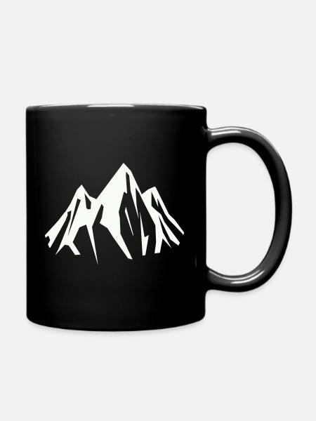 Spitzengipfel Silhouette - Tasse einfarbig - Schwarz