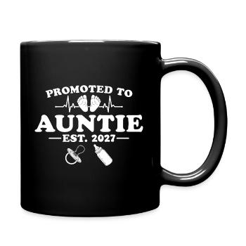 Pregnancy Announcement 2027 Promoted to Auntie - Tasse einfarbig - Schwarz - Rechts