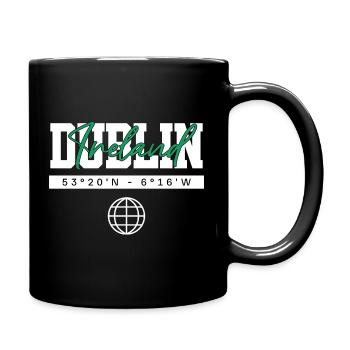 Dublin Irland Koordinaten Reise Souvenir - Tasse einfarbig - Schwarz - Rechts