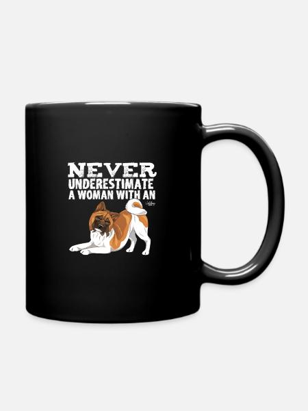 Akita Unterschätzen Frau - Tasse einfarbig - Schwarz