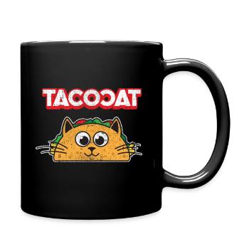 Tacocat Spelled backwards is Tacocat Taco & Cat - Full Colour Mug - black - Right