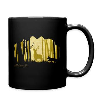 PaperCut - The Golden Stag (Der goldene Hirsch) - Tasse einfarbig - Schwarz - Rechts