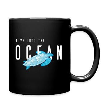 Plongée en mer - Mug uni - noir - Droite