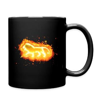 Le roi de la jungle Lion en feu - Mug uni - noir - Droite