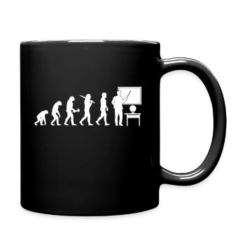 Lehrer Lehrerin Evolution Erzieher Geschenk - Tasse einfarbig - Schwarz - Rechts