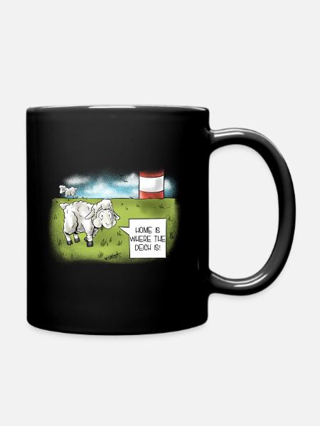 Deichschaf - Tasse einfarbig - Schwarz