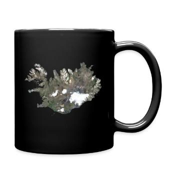 Island Karte Low Poly Stil - Tasse einfarbig - Schwarz - Rechts