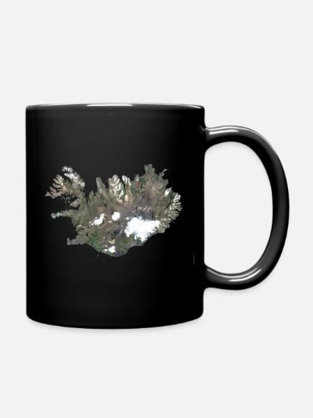 Island Karte Low Poly Stil - Tasse einfarbig - Schwarz