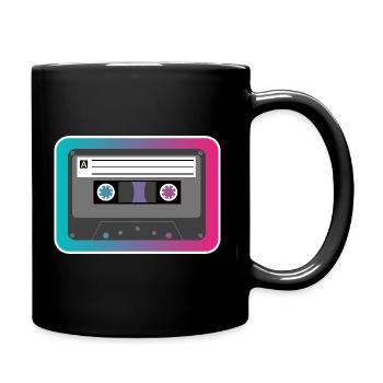 Retro Kassette 80's & 90's - Tasse einfarbig - Schwarz - Rechts