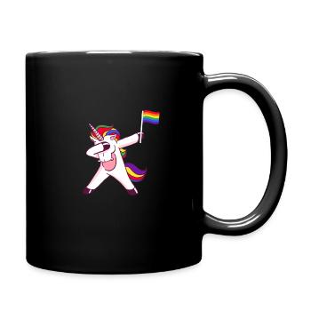 Gay Pride Dabbing Unicorn - Lesbienne, Genre - Mug uni - noir - Droite