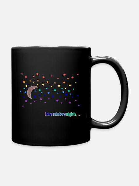 J'adore les nuits arc-en-ciel; lgbt; Arc-en-ciel; Les étoiles - Mug uni - noir