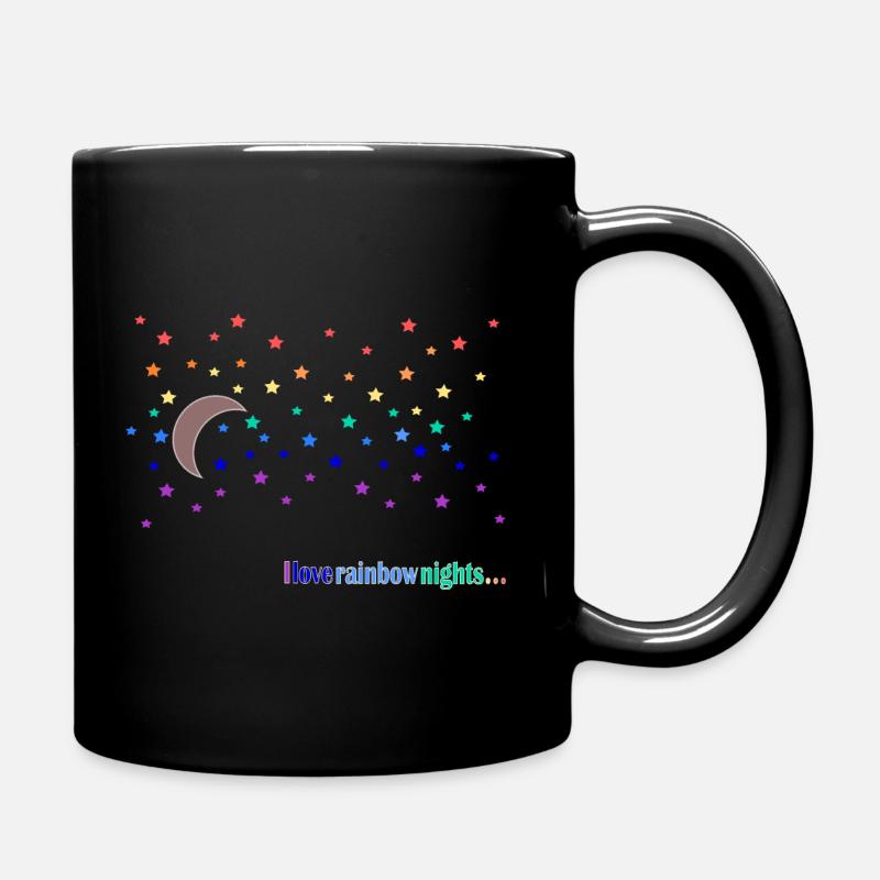 J'adore les nuits arc-en-ciel; lgbt; Arc-en-ciel; Les étoiles - Mug uni - noir