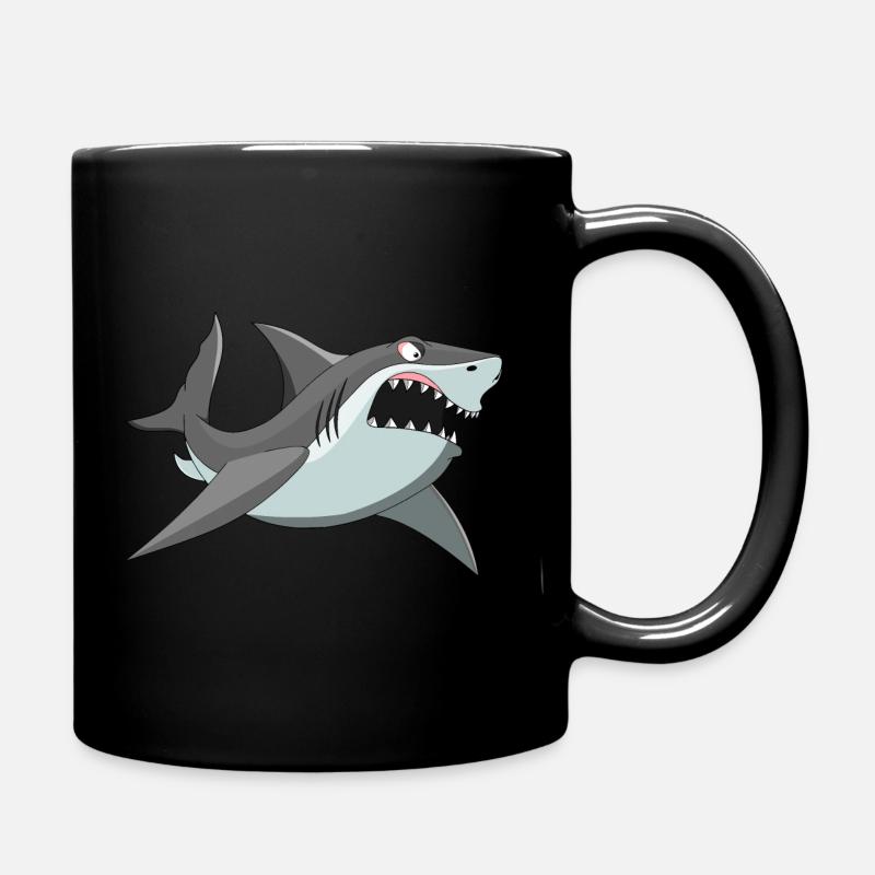 Hai Fisch Meer - Tasse einfarbig - Schwarz