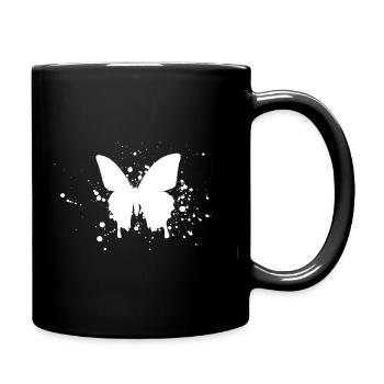 Papillon art silhouette - Mug uni - noir - Droite