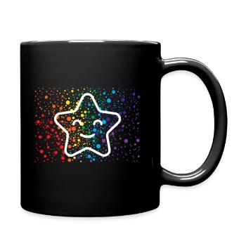 Étoile qui rit et éclaboussures de couleur - Mug uni - noir - Droite