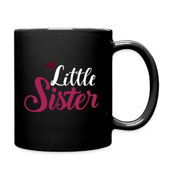 Schwester - Tasse einfarbig - Schwarz - Rechts