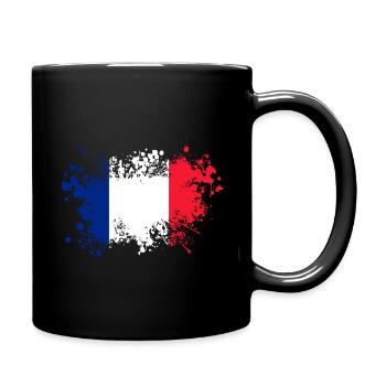 Frankreich Flagge Trikolore Paris Nizza Lyon - Tasse einfarbig - Schwarz - Rechts