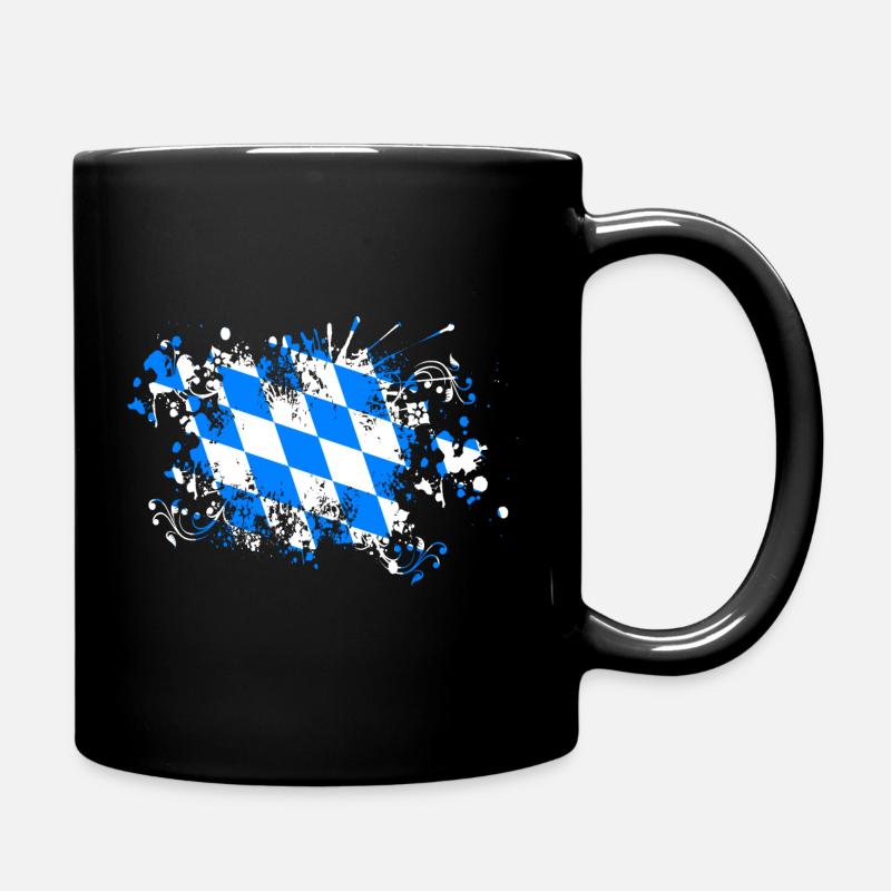 Bayern Flagge Farbklecks Bayrisch Bayer - Tasse einfarbig - Schwarz