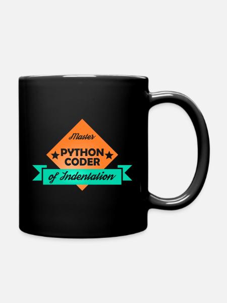 Python-Programmierer, Meister der Einrückung - Tasse einfarbig - Schwarz