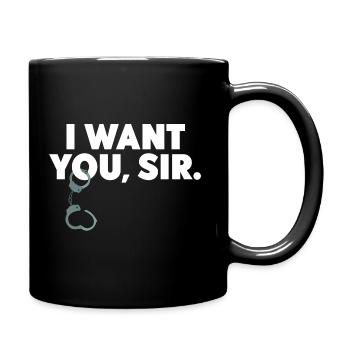 BDSM Sub Gift SM Outfit Bondage I WANT YOU SIR - Mug uni - noir - Droite