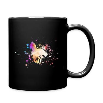 Horse silhouette watercolor - Full Colour Mug - black - Right
