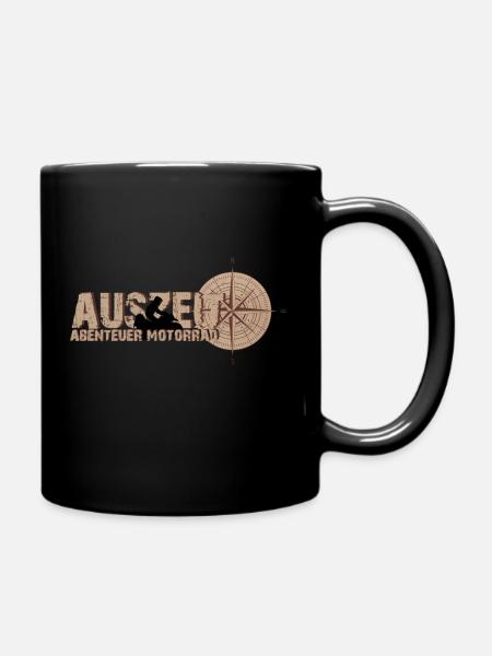 Abenteuer Motorrad - Tasse einfarbig - Schwarz