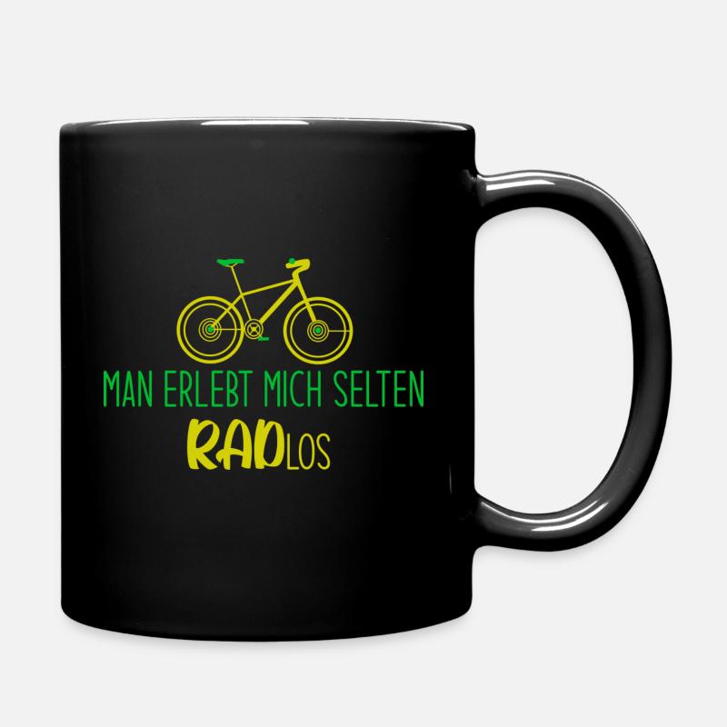 Man erlebt mich selten Radlos - Tasse einfarbig - Schwarz
