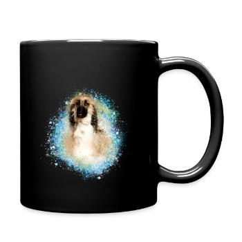 Afghanischer Windhund,Chart Afghane Polski,afghane - Tasse einfarbig - Schwarz - Rechts