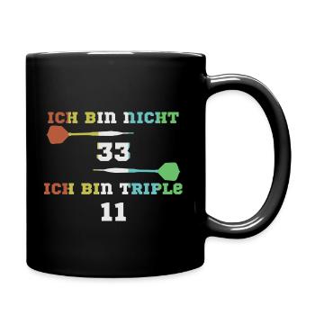 33. Geburtstag Darts - Tasse einfarbig - Schwarz - Rechts