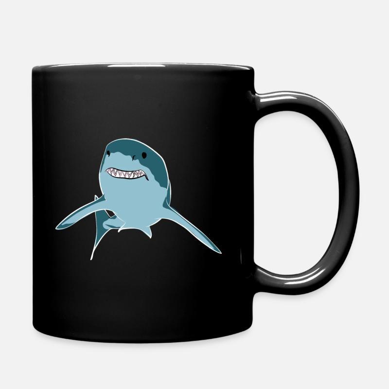 Weißer Hai - Tasse einfarbig - Schwarz