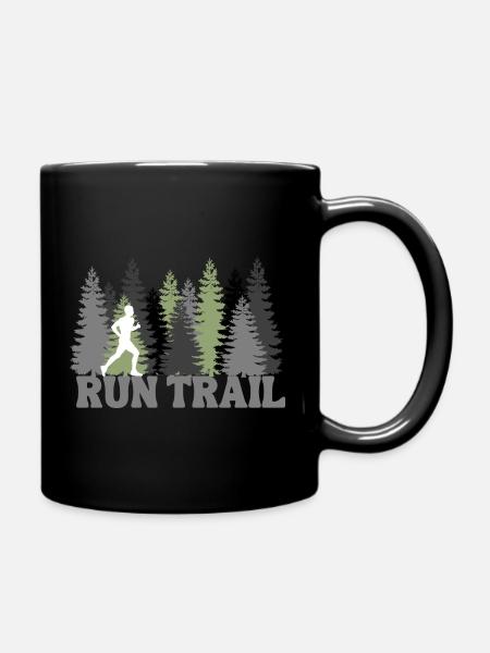 Run Trail - Tasse einfarbig - Schwarz