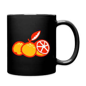Frische Orangen Design 3 - Tasse einfarbig - Schwarz - Rechts