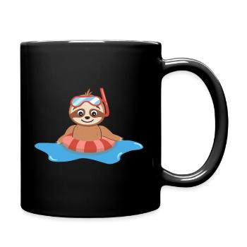 Sloth bathing - Full Colour Mug - black - Right
