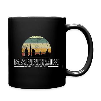 Lustig Mannheim Retro - Tasse einfarbig - Schwarz - Rechts
