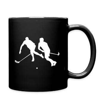 Floorball - Tasse einfarbig - Schwarz - Rechts